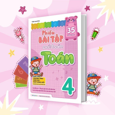 Sách - Phiếu Bài Tập Cuối Tuần Toán, Tiếng Việt, Tiếng Anh Lớp 4 - Combo 3 Cuốn - Megabook