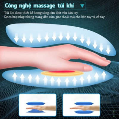 Máy massage bàn tay pin sạc Nikio NK-330 - Không dây hoạt động điện áp suất không khí và nén nhiệt