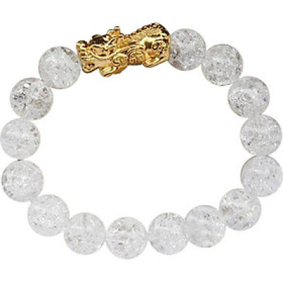 Vòng tay phong thủy đá thạch anh rạn MS125