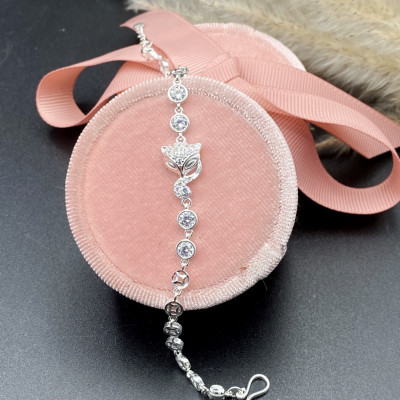 Lắc Tay Nữ Bạc 925 Hồ Ly Kim Tiền Phay BẠC HIỂU MINH LTU607