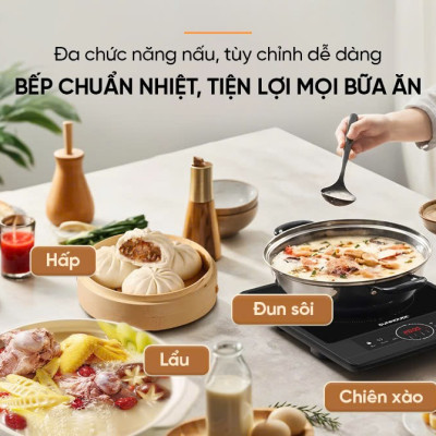 Bếp hồng ngoại Sunhouse SHD6012A - Công suất 2000W - Mặt kính pha lê - Chế độ hẹn giờ - Khóa trẻ em - Đa chức năng - Hàng chính hãng