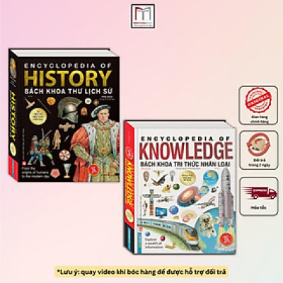 Sách - Bách Khoa Thư Lịch Sử + Bách Khoa Tri Thức Nhân Loại - Combo 2 Cuốn Bìa Mềm - Minh Thắng