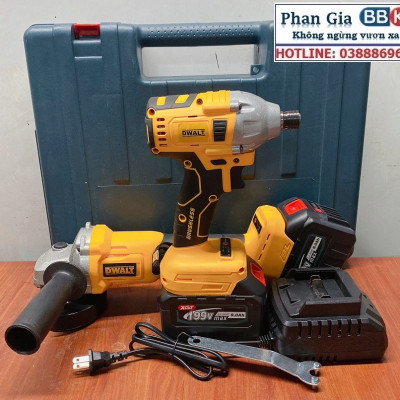 Bộ Combo 2 Trong 1 Gồm Máy Mài Góc Và Máy Chuyên Vít 199V Pin 15 Cell - Tặng Hộp Đựng - Bảo Hành Chính Hãng