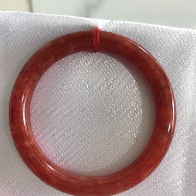 Vòng Cẩm Thạch Đỏ Đẹp A Ni 49mm x chột 7,5mm màu đỏ bông tươi sáng bóng đẹp nữ 45kg - 49kg đeo mệnh hỏa mệnh thổ đeo xuất sắc đẹp món quà tặng ý nghĩa ạ