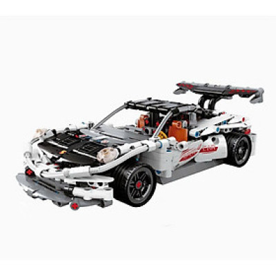 QMAN - 91008 Bộ đồ chơi xếp hình mô hình xe đua Ô tô trắng tốc độ Alabaster (KT 26.4x13.6x8.7cm)