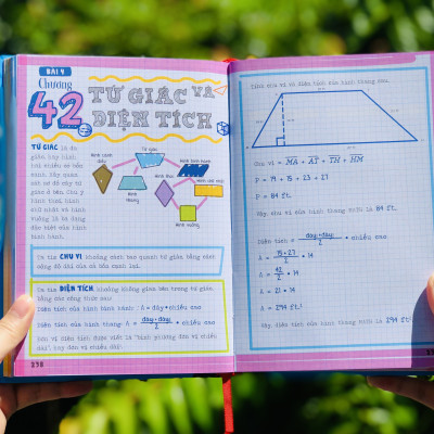 Combo sách Sổ tay toán học, Sổ tay bài tập toán ( bộ 2 cuốn ), sách tham khảo toán học lớp 4 đến lớp 9 - Hiệu sách Genbooks, bìa cứng in màu