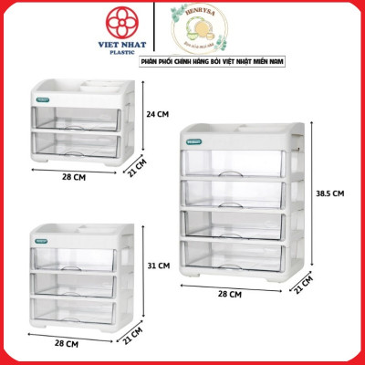 Tủ đựng mỹ phẩm, đồ dùng trang điểm, trang sức 2 tầng nhựa Hokori Việt Nhật