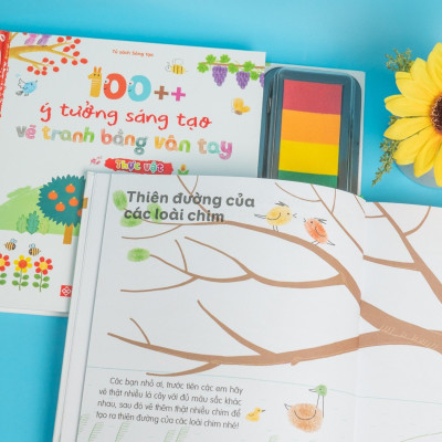Sách - 100++ ý tưởng sáng tạo vẽ tranh bằng vân tay - Thực vật - Đinh Tị Books