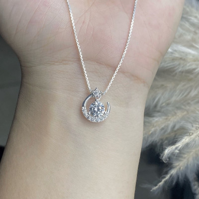 Dây Chuyền Bạc 925 Trăng Sao Siêu Sáng Chính Hãng Bạc Hiểu Minh DMD511