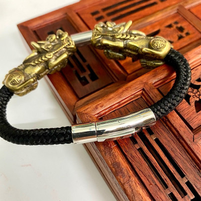 VÒNG TAY TỲ HƯU BẰNG ĐỒNG TRỪ TÀ , MANG BÌNH AN , TÀI LỘC CHO NAM