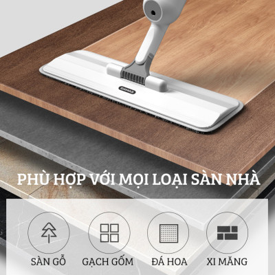 Cây Lau Nhà Phun Sương, Chổi Lau Nhà 360° Lau Sạch Khô Nhanh Cao Cấp Damas P1 Pro - Bản Lau To Giúp Lau Sạch Nhanh Chóng, Khớp Xoay 180 Độ Linh Hoạt - Thiết Kế Mới Tích Hợp Bình Chứa Dung Dịch Với Tốc Độ Phun Sương 0.1s - Hàng Chính Hãng