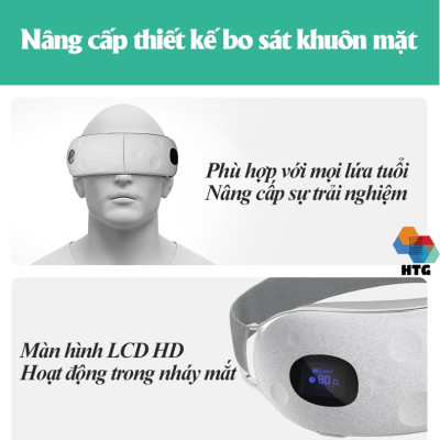 Máy massage mắt XGEEK E8 5 chế độ trong 1, tích hợp nghe nhạc bluetooth cùng điều khiển áp suất nén và nhiệt độ 2 cấp độ tiện lợi, hàng chính hãng