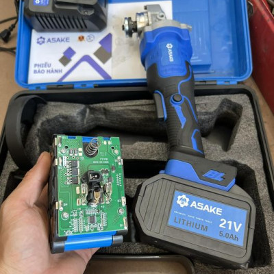 Máy Mài Pin ASAKE 21V Pin Khủng 15 Cell, Động Cơ Không Chổi Than, 100% Dây Đồng - Bảo Hành 12 Tháng