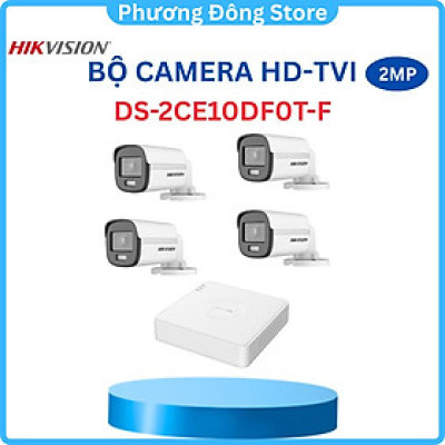 Trọn Bộ 4 Camera Hikvision Có Màu Ban Đêm FHD 1080P Đầy Đủ Phụ Kiện Lắp Đặt ,.-Hàng chính hãng