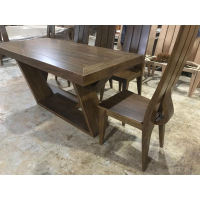 Bộ Bàn Ghế Ăn Bàn Chân Chéo Gỗ Tự Nhiên Cao Cấp (Gỗ Óc Chó, Gỗ Gõ Đỏ, Gỗ Mun)