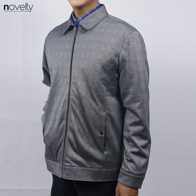 Áo Jacket nam 2 lớp cổ bẻ Novelty Casual caro nhỏ xám NJKMCNMT3B2305342