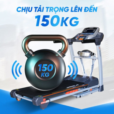 Máy Chạy Bộ Lifesport LS-6, Máy Chạy Bộ Có Tay Cầm Cảm Biến Nhịp Tim, Vùng Chạy Rộng Rãi  Với 7 Lớp Chống Trượt