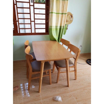 (Freeship) Bộ bàn ghế ăn giá rẻ - Gỗ tự nhiên