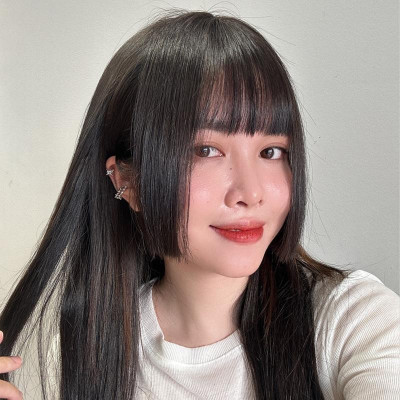 Mái Hime mái thưa tóc thậ.t nữ (không có tóc phía sau) - Tóc Giả Vân Anh