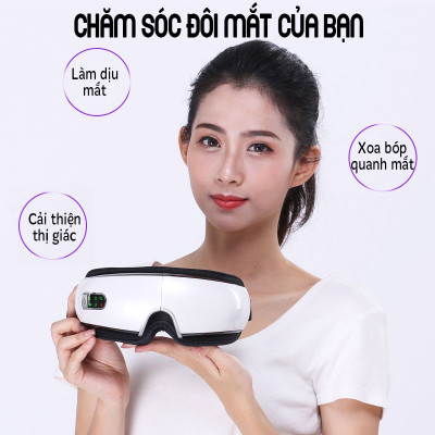 Máy Massage Mắt Thông Minh Eyes Care - Massage Mắt Công Nghê Cao Bằng Túi Khí Đôi, Massage Rung Tần Số - Máy Massage Mắt Tích Hợp Bluetooth Nghe Nhạc - Giảm Mỏi, Khô Mắt, Quầng Thâm - Cải Thiện Giấc Ngủ 