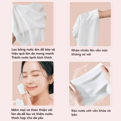 Khăn mặt khô dùng 1 lần Top Gia, đa năng mềm mịn siêu dai an toàn cho làn da, không xơ bông