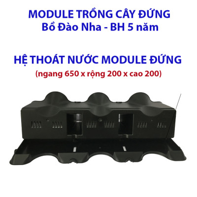 Chậu Trang Trí Cây Ban Công Đứng Vertical nhập khẩu Minigarden Bồ Đào Nha KÈM giải pháp Tưới Nhỏ Giọt Bán tự động dù ban công KHÔNG có vòi cấp nước (gồm 8 tầng Module + 1 Tray nước + Bộ tưới)