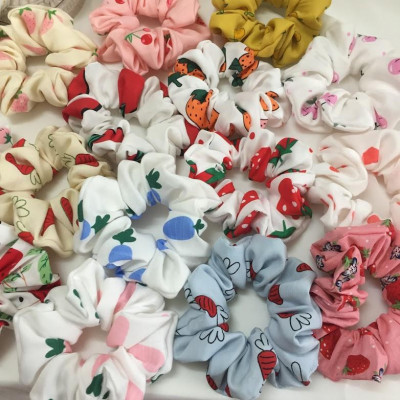 Dây cột tóc scrunchies hoa quả dâu, bơ, cà rốt, lê, chanh, cherry 