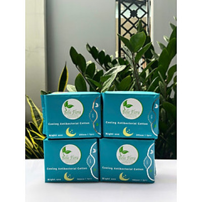 Bộ Băng Vệ Sinh Belle Flora Ban Đêm Cotton 280mm- combo 4 gói