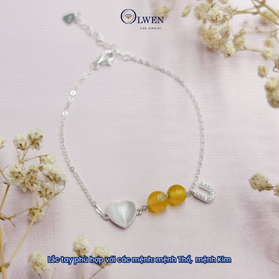 Lắc Tay Bạc Nữ S925 Đính Đá Mã Não Vàng BAC_B02