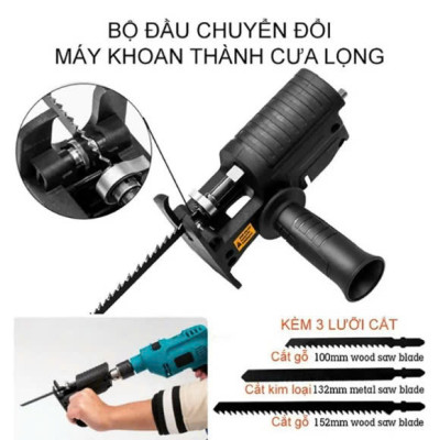 Biến Máy Khoan thành Máy Cưa Lọng Cầm Tay: Bộ Chuyển Đổi HILDA (Tặng 3 Lưỡi Cưa) Loại Tốt