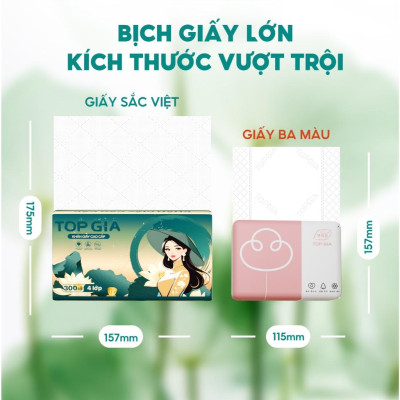 Khăn giấy rút Sắc Việt gói lớn thùng 20 gói 300 tờ 4 lớp siêu dai và an toàn cho da