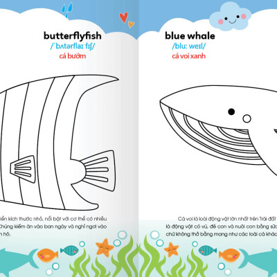 Sách - Colouring 365 ngày Tô màu - KHÁM PHÁ THẾ GIỚI PHÁT TRIỂN TRÍ TUỆ - Động vật nuôi, Chim, Cá (Cuốn 1)