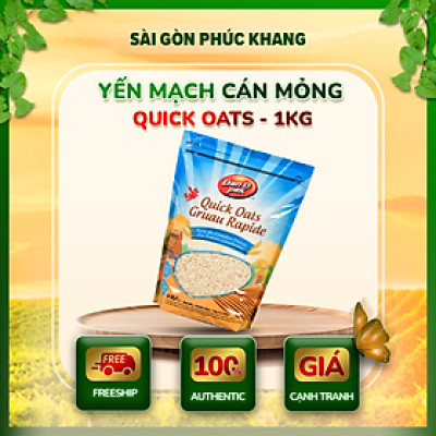 YẾN MẠCH XAY (QUICK OATS) 1KG DAN D PAK SIÊU THỰC PHẨM SẠCH TỐT CHO SỨC KHỎE, SẮC ĐẸP, GIẢM CÂN HẠN CHẾ BỆNH TẬT