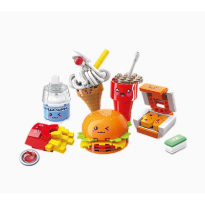 Đồ chơi - QMAN - 35012 Bộ đồ chơi xếp hình mô hình Burger Kem Giao Ngẫu Nhiên 1 hộp Nhỏ