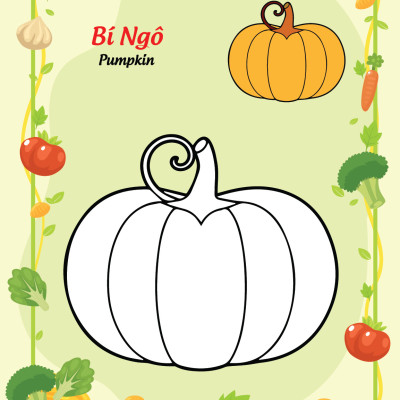 Sách - Bé tô màu và học tiếng anh theo chủ đề - Các loại rau củ