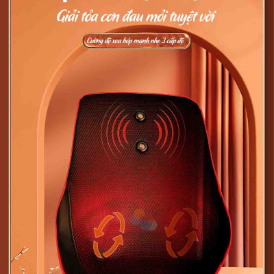 Gối Massage Kiêm Tựa Lưng LeerKang LEK-618-1 massage toàn thân 8D có hồng ngoại 3 cấp độ, mát xa rung tùy chỉnh, 5 chế độ xoa bóp đảo, hàng chính hãng