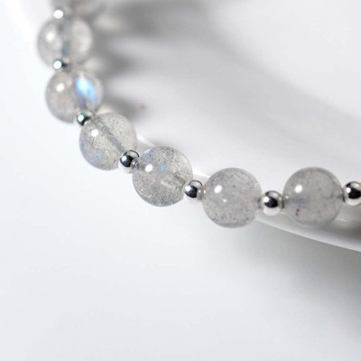 Vòng tay bạc đá xà cừ mệnh thủy, kim - Ngọc Quý Gemstones