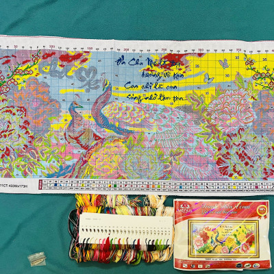 Tranh thêu kín Cha mẹ VS8035, kích thước 110 x 50 cm