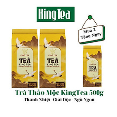 2 Túi Trà Thảo Mộc Kingtea 500g Tặng 1 túi 200g - Tốt Cho Người Đau Dạ Dày, Ổn Định Huyết Áp, Hạ Men Gan , Mỡ Máu Và Ngăn Ngừa Ung Thư Giúp Ngủ Ngon