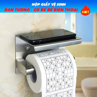 Hộp Đựng Giấy Vệ Sinh Treo Tường Inox SUS304 Phủ Crome Sáng Bóng - Inox dày 1.2 li, cứng cáp, tiện lợi