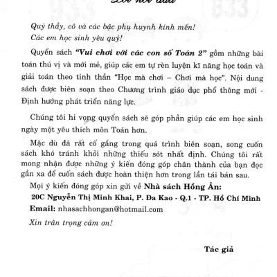 Vui Chơi Với Các Con Số Toán 2 (Theo Chương Trình Tiểu Học Mới Định Hướng Phát Triển Năng Lực) 