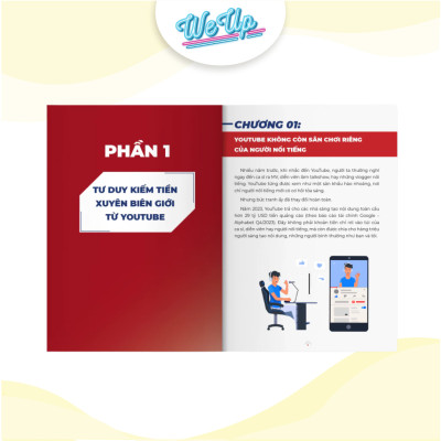 Combo 2 sách: Hướng dẫn Kiếm tiền xuyên biên giới từ Youtube và Công cụ AI để sản xuất content tự động (Weupbooks)