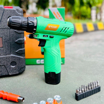 MÁY KHOAN PIN 12V HỘP NHỰA 28 MÓN KAZAKI KZ12A3- HÀNG CHÍNH HÃNG