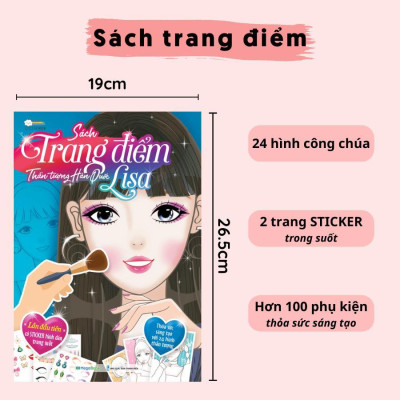 Sách - Trang Điểm Thần Tượng Hàn Quốc Lisa (Hơn 100 Stickers) - Megabook