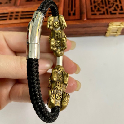 VÒNG TAY TỲ HƯU BẰNG ĐỒNG TRỪ TÀ , MANG BÌNH AN , TÀI LỘC CHO NAM