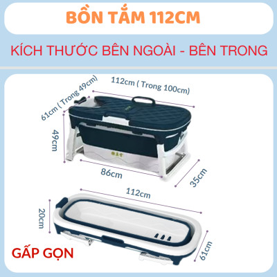 Bồn Tắm Bể Bơi Có Nắp Gập Gấp Xếp Gọn Lắp Ghép Cho Người Lớn Trẻ Em