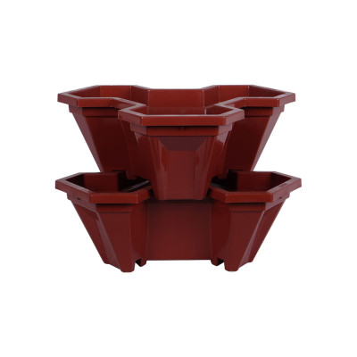 Combo 2 tháp trồng rau hữu cơ 5 tầng(1 tháp màu nâu + 1 tháp màu trắng)- hiệu quả- an toàn- tiết kiệm không gian