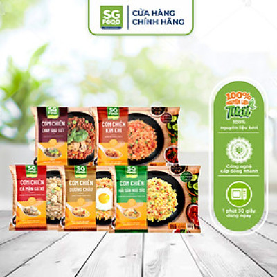 Combo 5 Gói Cơm Chiên Đủ Vị (Dương Châu, Hải Sản, Cá Mặn Gà Xé, Kim Chi, Gạo Lứt Chay) 200g