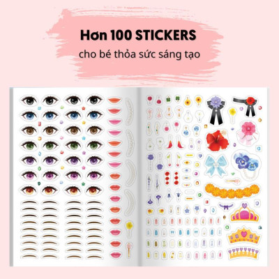 Sách - Trang Điểm Thần Tượng Hàn Quốc Lisa (Hơn 100 Stickers) - Megabook