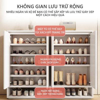 Tủ giày thông minh 4 cánh gỗ mdf phủ melamin phong cách minimalism thương hiệu IGA - GP316